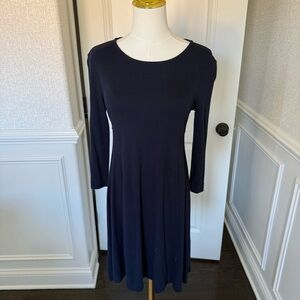 Donna Ricco Midnight Blue 3/4 Sleeve Women's Dress XS